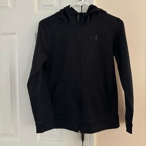 Under Armour Boy’s Size YL Black Fleece Full Zip Hoodie